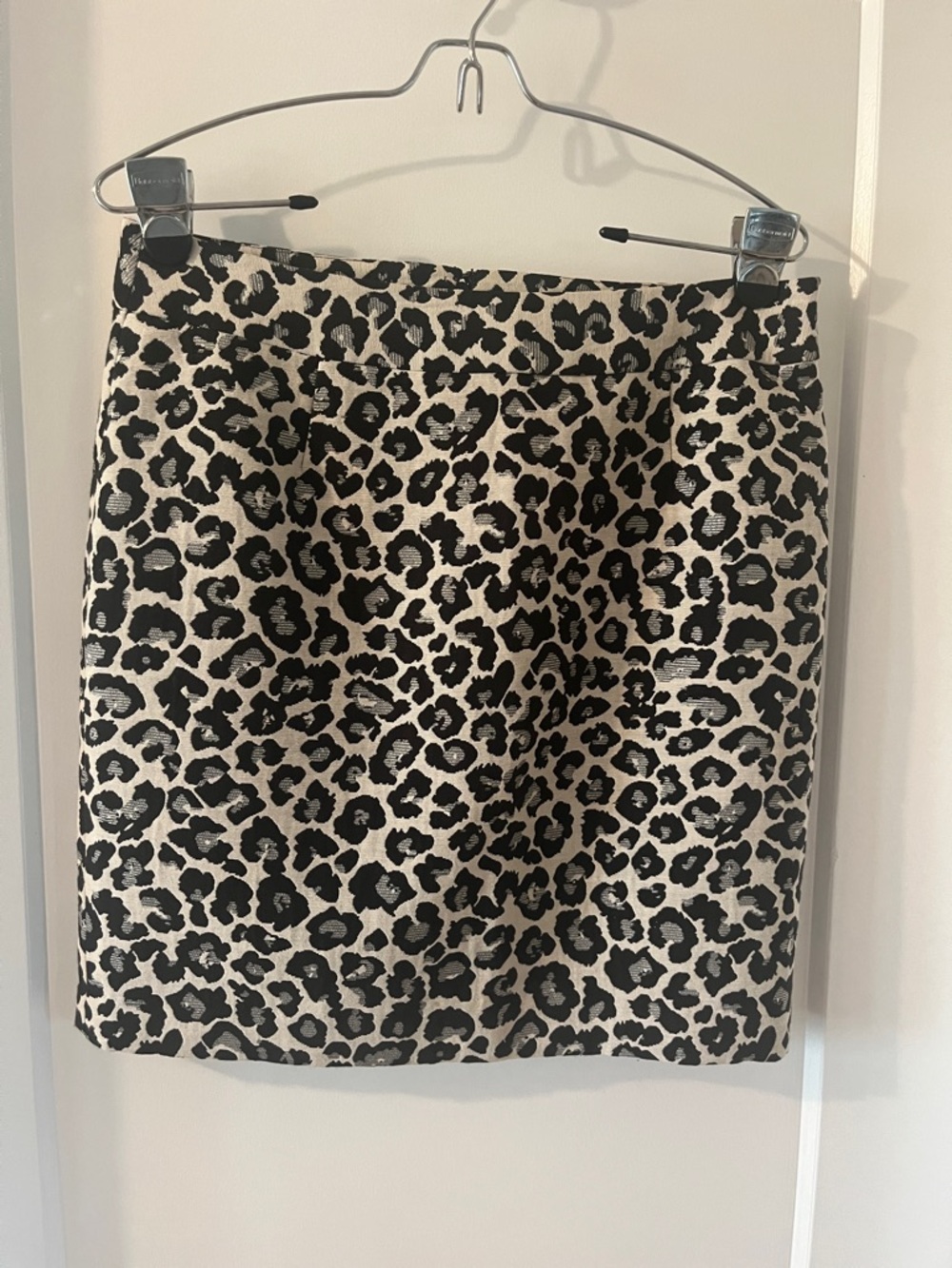 Halogen Leopard Print Mini Skirt in Black and Cream